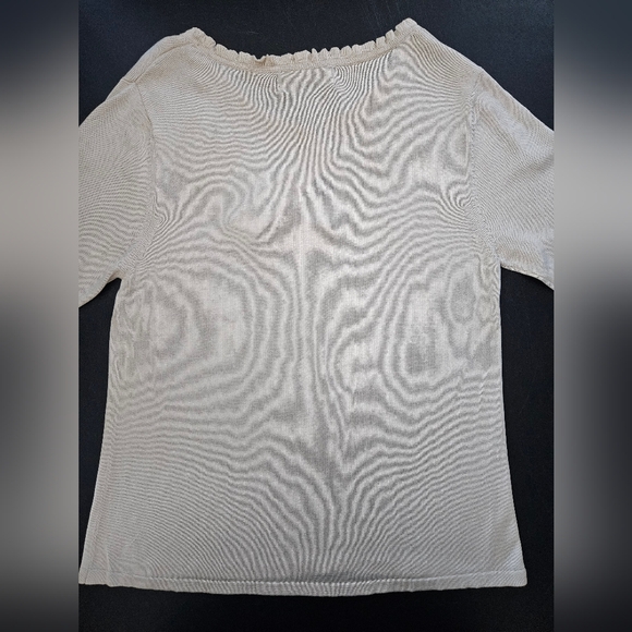 NWT - Silk August Silk Lt. Tan Short Sleeve Knit Top - Size L - Picture 6 of 11